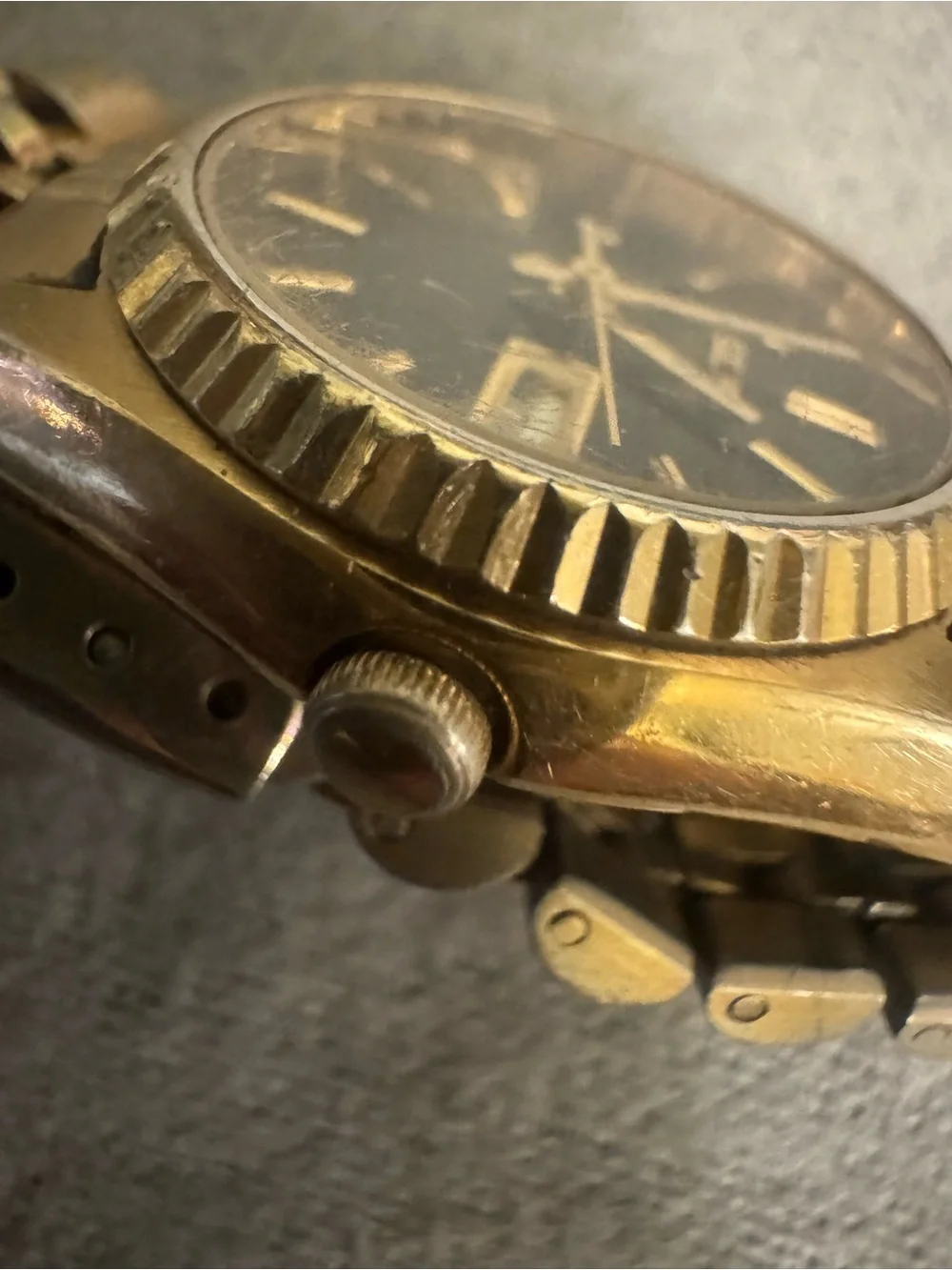 Seiko Gold-Tone Watch with Black Dial